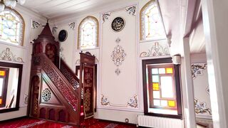 intricate mosque interior with stained glass | Professional HD Video