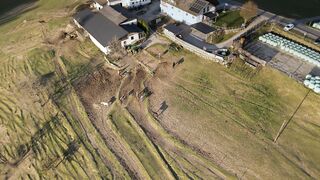 Wallpaper hanging - aerial view of countryside farm with grazing cattle | Trending HD Video