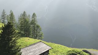 Wallpaper hanging - tranquil alpine cabin in morning sunlight | Trending HD Video 2