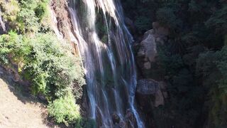 4K resolution - aerial view of scenic taghan waterfall | Trending HD Video