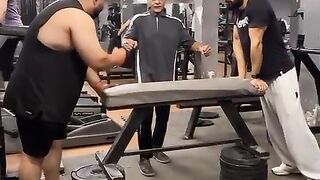 Sir butt my gym coach and good friend workout in gym at age 63