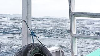 It's already when the weather is not good but we keep going and working On Padar Island