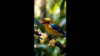The Vibrant Azure-winged Songbird