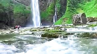relaxing landscapes of natural water stream