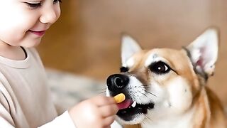 “Cute Toddler Tries to Share Snacks with His Dog!” ????????????