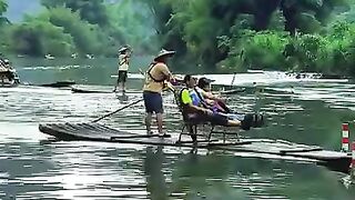 trip on a bamboo raft down the Li River in China