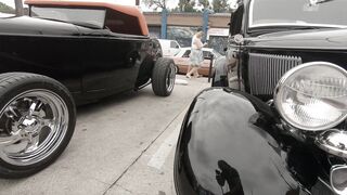 Electric car - different vintage cars on display in the street | Trending HD Video