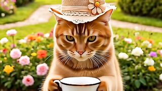 “Tea Time with a Victorian Cat – Tiny Hat Edition”