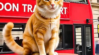 “London Adventure: Cat on a Double-Decker Bus”