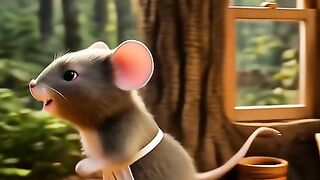 “Tiny Café Chaos: Mouse Running a Coffee Shop for Anim