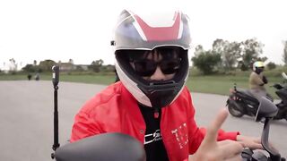 Next up is the Zontes 350D vs Honda Forza 350 vs Yamaha XMAX 300 DRAG RACE