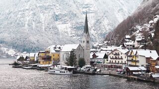 Winter - enchanting winter scene in hallstatt austria | Trending HD Video