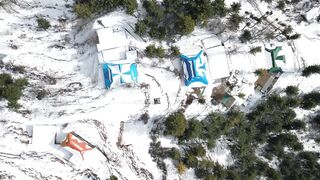 4K resolution - aerial winter landscape of snowy mountains | Trending HD Video