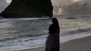 The Shy Snow Woman and the Cursed Ring - woman walking on the sand beach | Trending HD Video