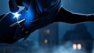 “Ninja Cat Strikes at Night! ????????”