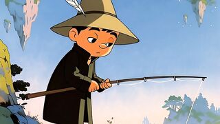 Adorable Kid Fishing in a Magical World ✨ (Ghibli Inspired)