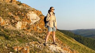 The Shy Snow Woman and the Cursed Ring - woman standing at a mountain slope | Trending HD Video