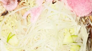 In our area, we call this snack Rujak Mie. It's delicious, the sauce is made from brown sugar ????????????