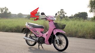 Honda Wave ชมพู 125R vs Honda Click 125i drag race