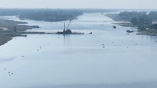 4K resolution - serene aerial drone view over bangladesh river | Trending HD Video