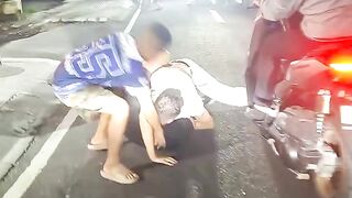 When two men fight on the street