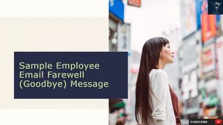 Sample Employee Email Farewell Goodbye Message
