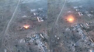 Ukrainian soldiers under the incessant shelling of the Russians with the help of M113 in Soledar