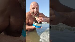 Silver button Serzhmorzh Caviar. Welcome to Russia.
