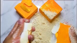 Orange Gym chalk crushing ????????Cr  @asmr_rocky1
