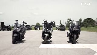 Honda Forza 350 vs BMW C400GT vs Suzuki Burgman 400 A mind-blowing drag race