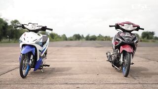 Two street racers meet! A Honda Wave goes full throttle in a drag race