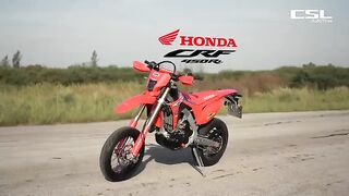 Dirt bike racers Ford Raptor V6 petrol vs Honda CRF 450RL tuned for drag racing.