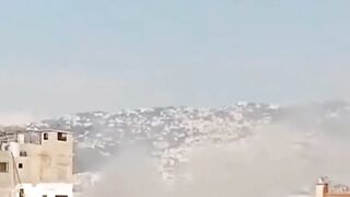 Israeli aircraft bombardment on Palestine refugee camp in Lebanon.