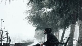 4K resolution - snowfall man in snow heavy snowfall | Trending HD Video