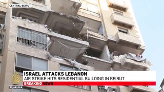 Latest Israeli strike hit residential building in densely populated area of central Beirut.mp4