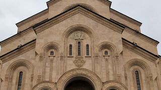 the church is very tall and has a gold dome | Professional HD Video