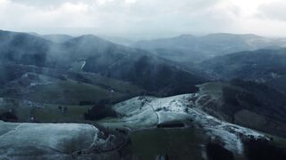 4K Computer Monitor - a view of a snowy mountain range from above | Trending HD Video