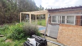 Building the cattery continues - without me.