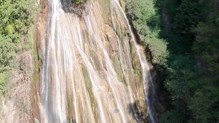 4K resolution - stunning aerial view of taghan waterfall | Trending HD Video