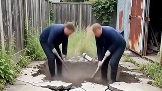 Digging a Luxury Underground Brick Fire Pit by Hand!