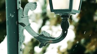 Winterhalter - winter scene with snowy vintage streetlight | Trending HD Video