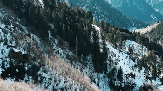 4K Computer Monitor - aerial view of snowy mountain landscape | Trending HD Video