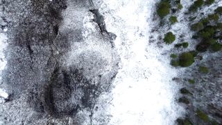 4K Computer Monitor - aerial view of snowy forest landscape | Trending HD Video