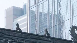 A cat blending into the architecture! Whoever spotted it is amazing!