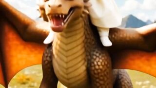 Cute baby and dragons