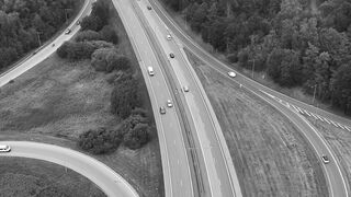 4K resolution - aerial view of swedish highway traffic | Trending HD Video