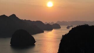 4K resolution - scenic sunset over ha long bay vietnam | Trending HD Video