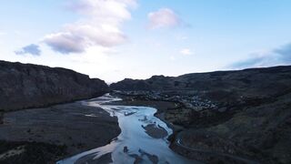 4K resolution - aerial view of patagonia river at sunset | Trending HD Video