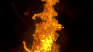 4K Computer Monitor - a fire pit with the words the fire is burning | Trending HD Video