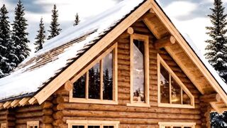 Winter Snow Cabin Build
